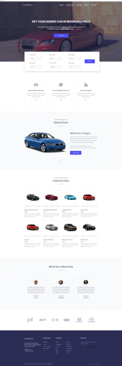 HTML5汽车经销商官网单页网站模板封面图