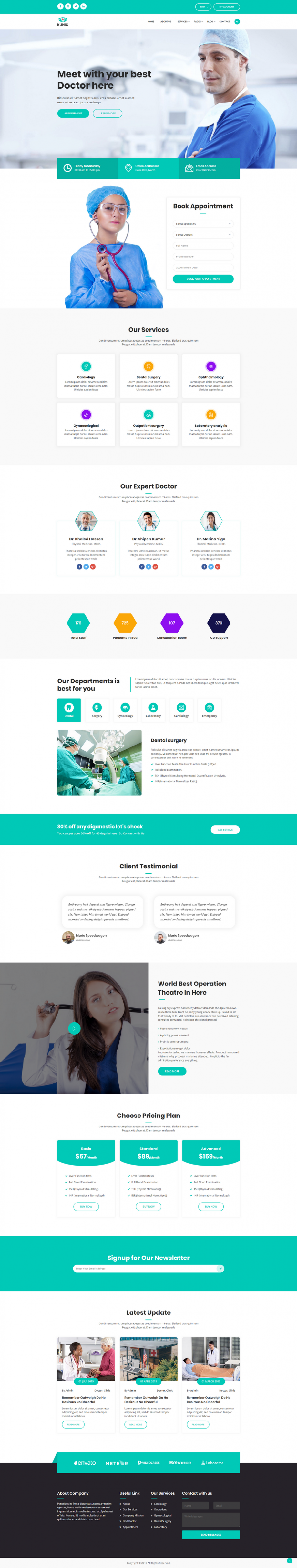 H5响应式开发Bootstrap医院医疗服务网站模板