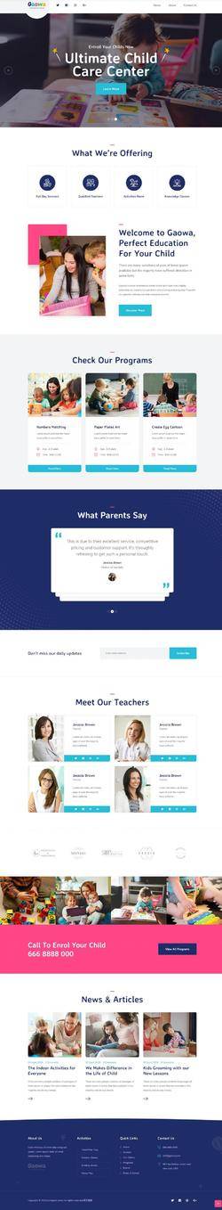 HTML5响应式幼儿园教育机构网站模板