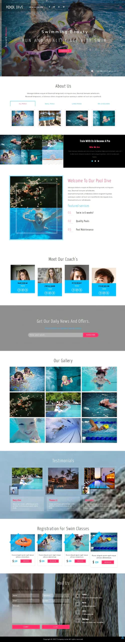 HTML响应式儿童水上游戏乐园网站模板