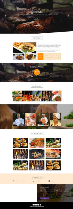 HTML5制作优雅烤肉美食餐厅网站静态页面模板