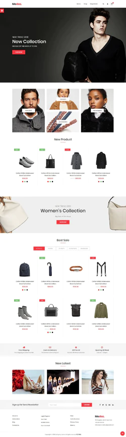HTML5简约式男女服装配饰商城网站模板