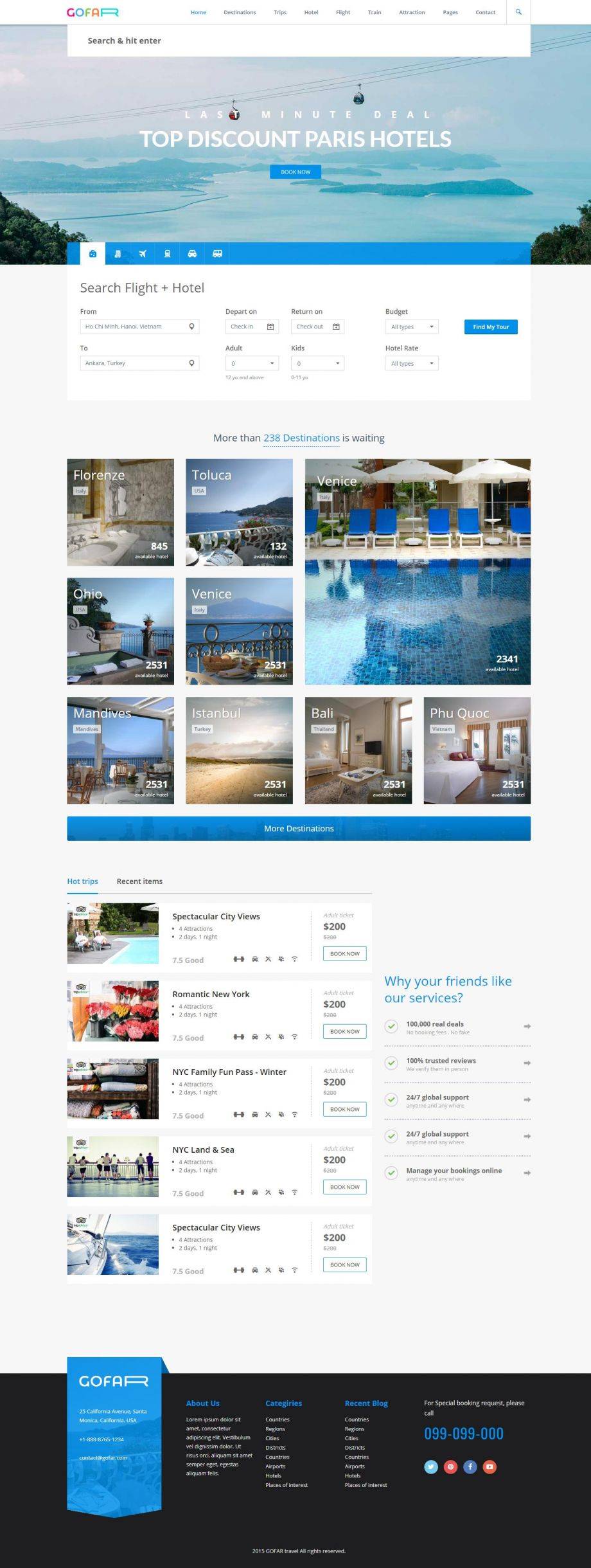 蓝色主题旅游公司官方网站模板