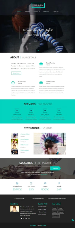 HTML个性发型彩妆设计网站模板封面图