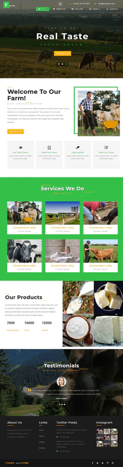 HTML农场牛奶生态养殖网站模板