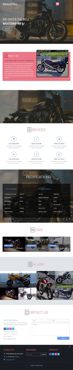 H5摩托车酷炫造型展示官方网站模板