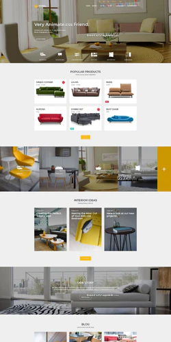H5黄色欧美风格的家具定制商城网站模板封面图