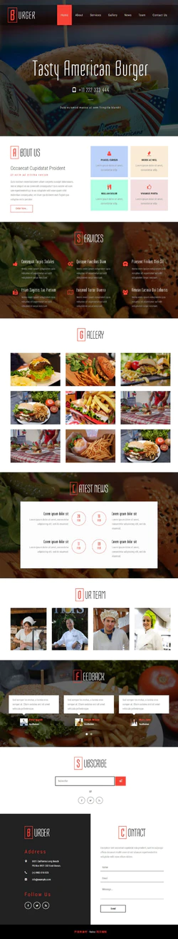 HTML西式餐厅饮食文化网站模板