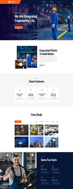 橙色简洁风格的工业生产业务企业网站模板