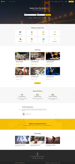 黄色欧美风格的生活服务商家入驻平台网站模板
