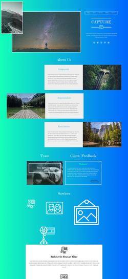蓝色艺术风格的摄影工作室展示作品网站模板