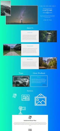 蓝色艺术风格的摄影工作室展示作品网站模板
