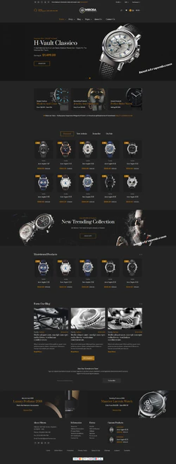 简洁炫酷的奢侈品手表商城网站模板封面图