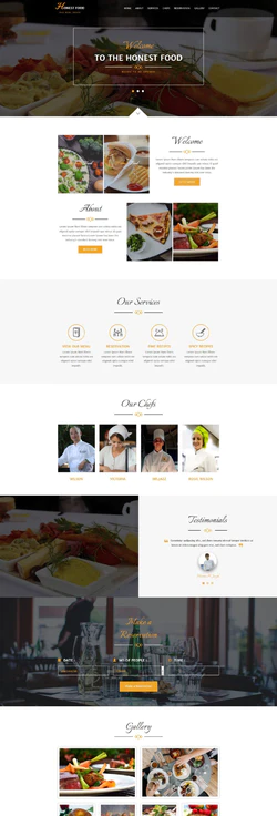 欧美风格的餐饮行业公司整站网站模板