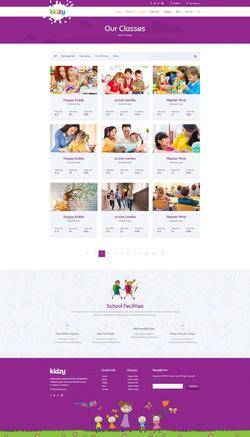 儿童教育培训企业网站紫色卡通风格的模板