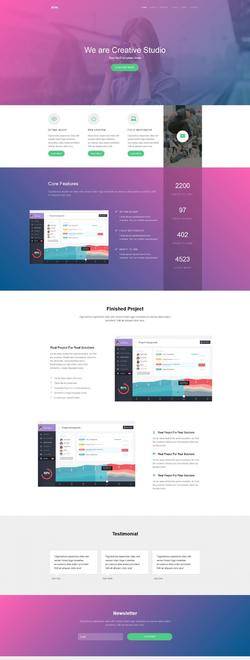 紫色大气风格的摄影app软件企业网站模板