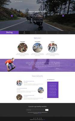 大气紫色的滑板俱乐部宣传网页模板