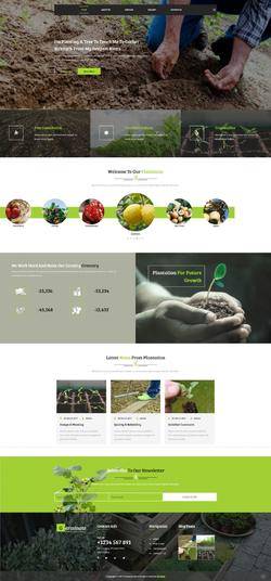 宽屏绿色的农业种植蔬菜水果网站模板