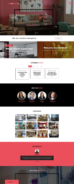 粉色宽屏风格的室内设计企业网站模板