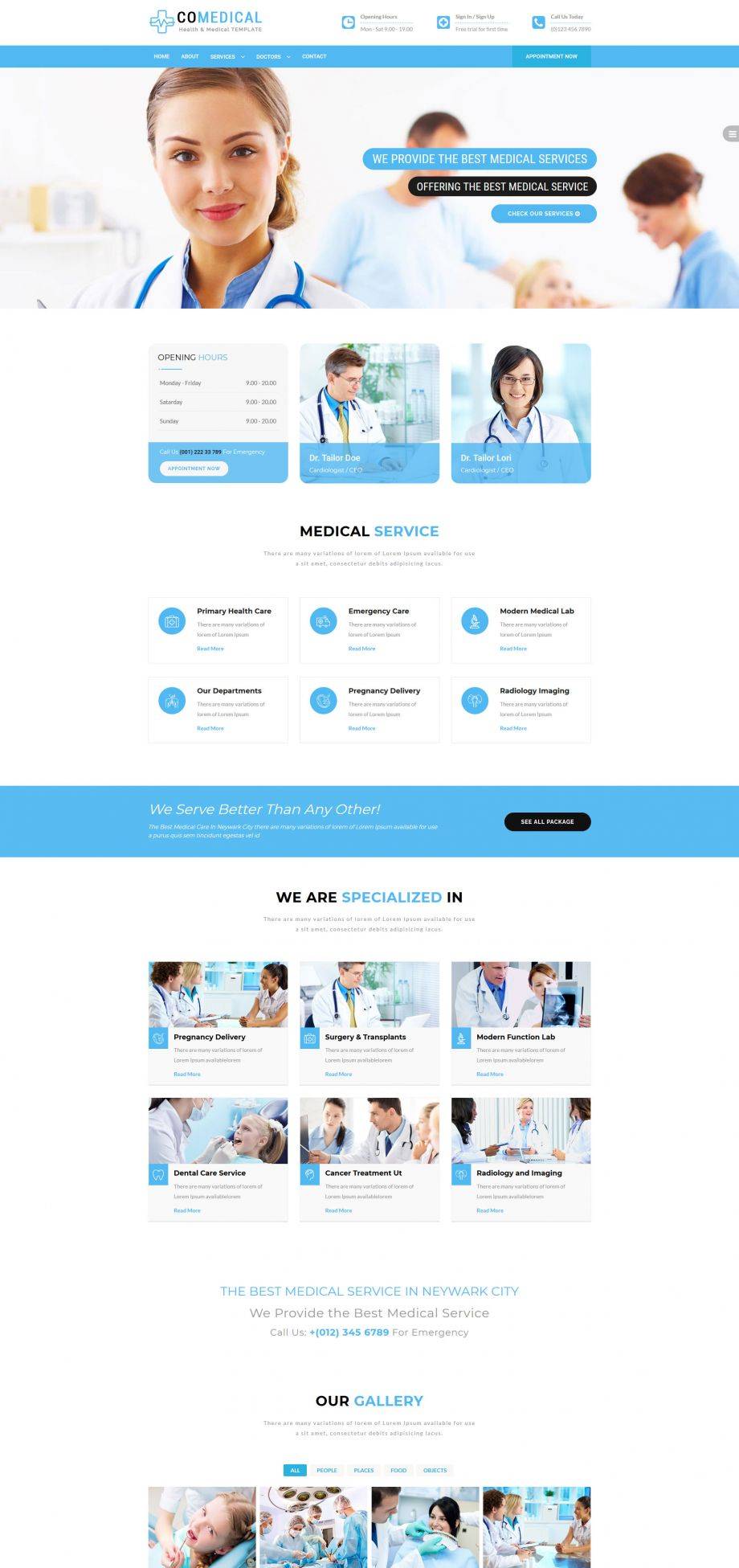 妇产科医院网站简单的模板