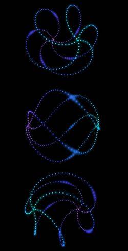 H5粒子电路3D几何图形旋转动画效果