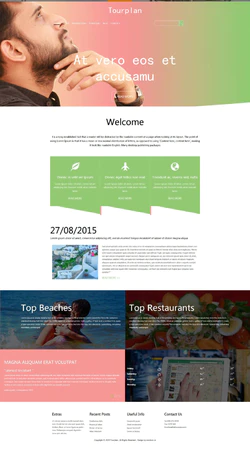 绿色简洁风格的旅游规划攻略企业网站模板