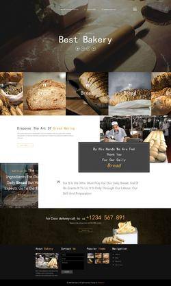 橙色欧美风格的面包店企业网站模板