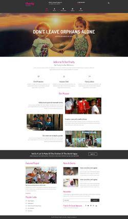 粉色简洁风格的慈善机构企业网站源码模板