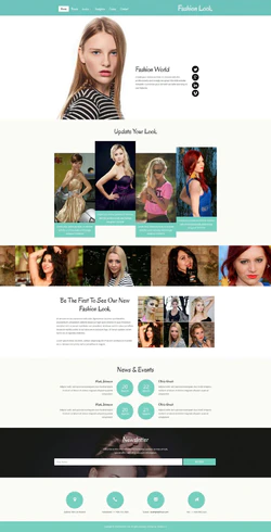 绿色简洁风格的时尚模特企业网站模板