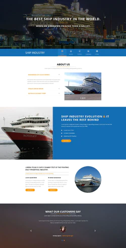 蓝色简洁风格的船舶工业企业网站模板