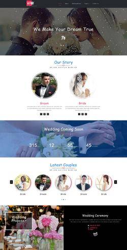 红色简洁风格的婚庆公司企业网站模板