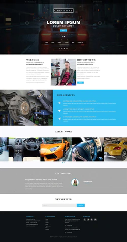 蓝色简洁风格的高端汽车保养企业网站模板
