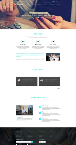 蓝色简洁风格的商务代理公司企业网站模板
