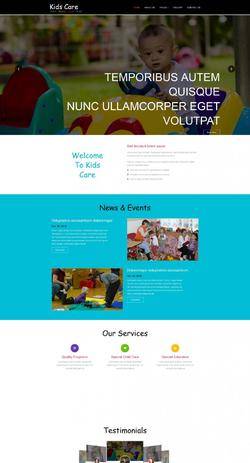 红色简洁风格的幼儿护理中心企业网站模板