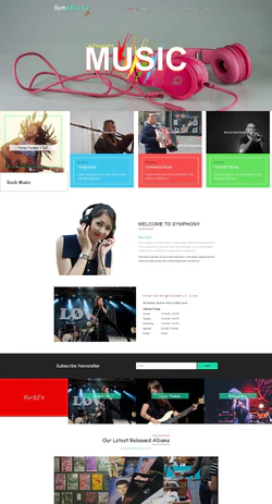 粉色简洁风格的乐队网站整站网站模板