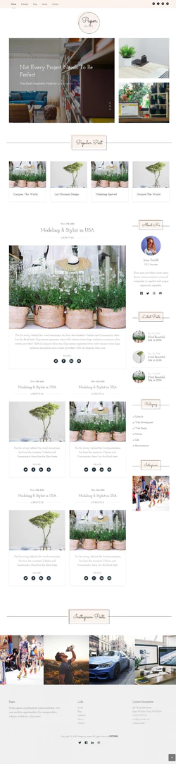 H5室内花艺种植养护苗圃网站模板封面图