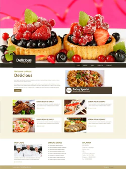 简洁风格的精致美味餐厅整站网站模板