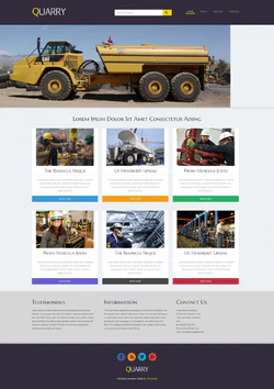 黄色简洁风格的采石场设备生产作业整站网站模板