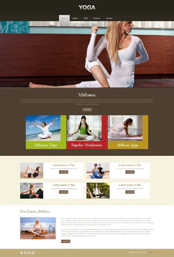 黑色简洁风格的瑜伽教练整站网站模板