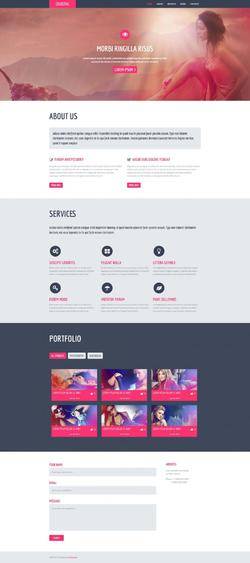 粉色简洁风格的产品服务信息整站网站模板