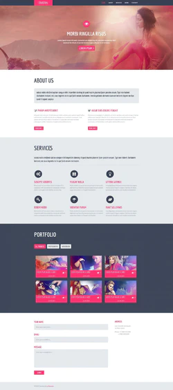 粉色简洁风格的产品服务信息整站网站模板封面图