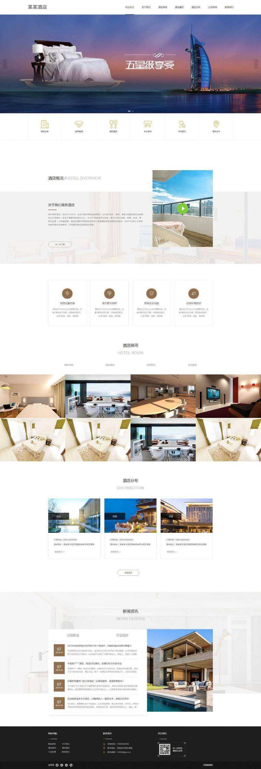HTML5响应式豪华星级酒店整站网站模板源码封面图