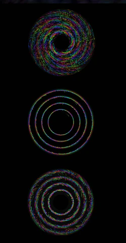 html5/canvas彩色圆圈旋转粒子动画特效