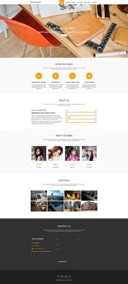 橙色简洁风格的百合幸福恋爱企业网站模板封面图
