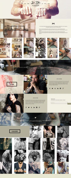 黑色简洁风格的艺术纹身工作室整站网站模板