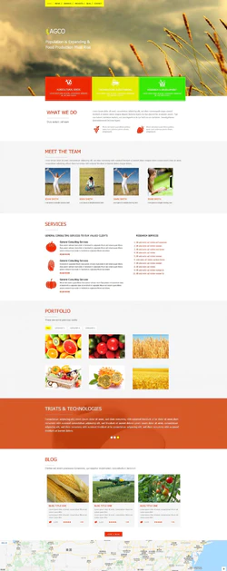 黄色简洁风格的农业科技生产整站网站模板