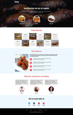 红色欧美风格的美食餐饮整站网站模板