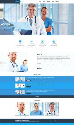 蓝色简洁风格的医疗健康服务整站网站模板