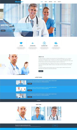 蓝色简洁风格的医疗健康服务整站网站模板封面图