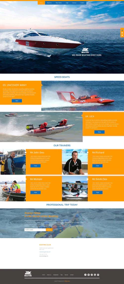 橙色简洁风格的潜水划艇俱乐部整站网站模板
